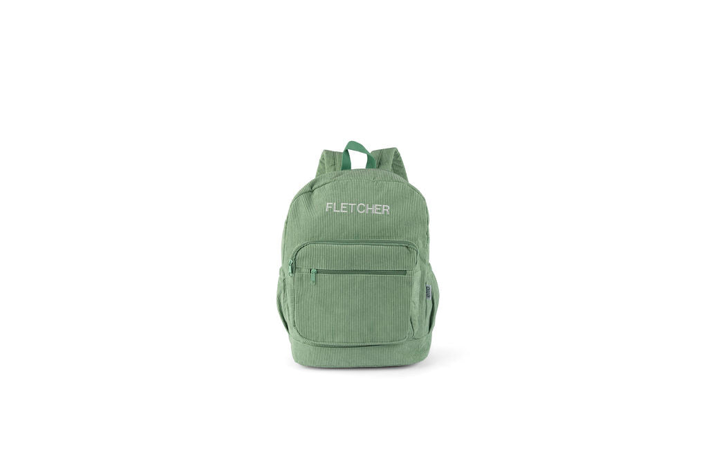 GREEN Corduroy Backpack - Customiseable